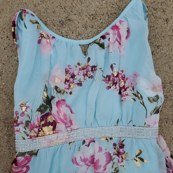 Poppies and Roses Spring Midi Dress sz 12 - Picture 2 of 5